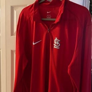 Nike Red Half-Zip Pullover with Logo
